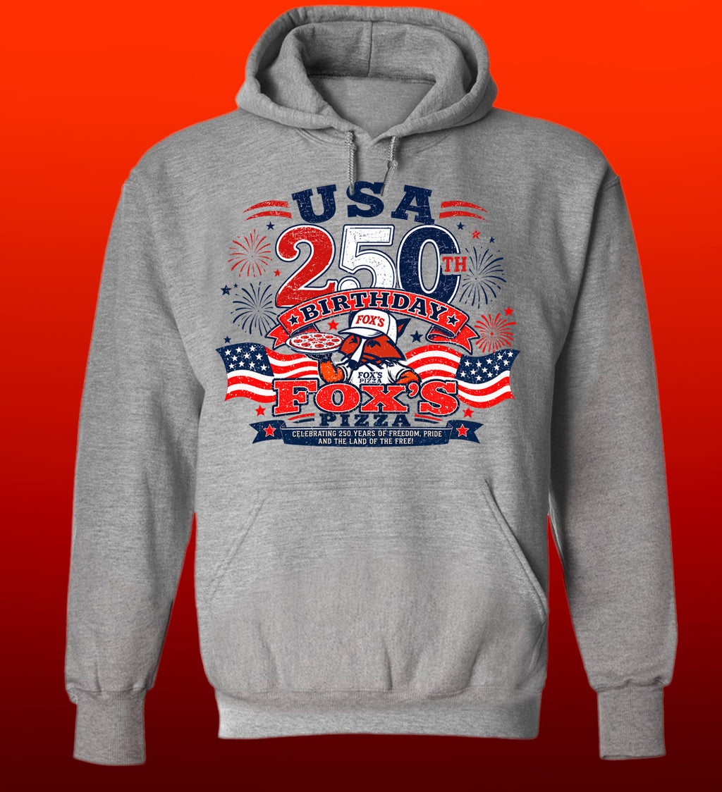 Fox's Pizza USA 250th Birthday Hoodie - Sports Grey